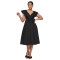 Fashionable women's elegant high waisted ruffled party dress