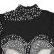 Fashionable women's temperament long sleeved transparent bubble bead dress dress