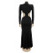 Fashionable women's temperament long sleeved transparent bubble bead dress dress