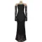 Fashion women's sexy strapless see through lace long skirt two-piece set