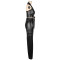 Women's PU leather suit sleeveless hanging neck sexy suit leather pants two-piece set summer