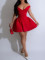 Women's dress sexy fluffy short skirt V-neck party nightclub dress summer