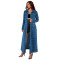 Women's new denim long sleeved lapel cardigan jacket style dress