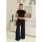 Slimming up, lifting buttocks, sexy knot, wide leg flared pants, long pants set