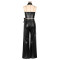 Women's PU leather suit sleeveless hanging neck sexy suit leather pants two-piece set summer