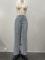 Women's perforated tassel solid color wide leg pants