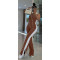 Fashion splicing contrasting color V-neck zipper sleeveless split pants two-piece set