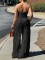 Jumpsuit, high waist, sexy strapless, sleeveless, wide leg, casual vacation party, summer