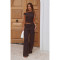 Elastic Bubble Single Shoulder Diagonal Collar Folded Wide Leg Pants Set Two Piece Set