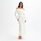 Women's sexy three-dimensional floral long skirt, one shoulder knitted dress