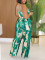 Women's suit printed tassel lace camisole jumpsuit two-piece set for summer