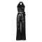 Women's PU leather suit sleeveless hanging neck sexy suit leather pants two-piece set summer