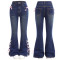 Women's bow jeans, loose straight leg wide leg pants, long pants