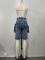 Women's workwear retro denim five quarter shorts