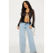 Y2K hollow lace V-neck cardigan long sleeved lace up top