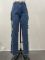 Personalized side hollow S-line denim splicing for women's clothing