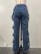 Personalized side hollow S-line denim splicing for women's clothing