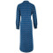 Women's new denim long sleeved lapel cardigan jacket style dress