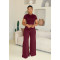 Slimming up, lifting buttocks, sexy knot, wide leg flared pants, long pants set
