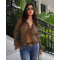Y2K hollow lace V-neck cardigan long sleeved lace up top