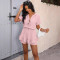 Hollow out short sleeved lotus leaf sleeve jumpsuit