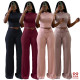Slimming up, lifting buttocks, sexy knot, wide leg flared pants, long pants set