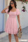 Source of Flower Dresses Square Collar Short Sleeve High