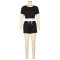 Women's sports knitted shorts set two-piece set sexy hot pants short T summer