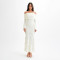 Women's sexy three-dimensional floral long skirt, one shoulder knitted dress
