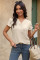V-neck solid color short sleeved top