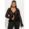 Y2K hollow lace V-neck cardigan long sleeved lace up top