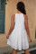Women's hollow lace patchwork hanging neck A-line dress