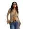 Y2K hollow lace V-neck cardigan long sleeved lace up top