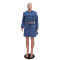New women's casual washed denim short skirt set