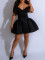 Women's dress sexy fluffy short skirt V-neck party nightclub dress summer