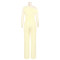 Elastic Bubble Single Shoulder Diagonal Collar Folded Wide Leg Pants Set Two Piece Set