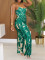 Women's suit printed tassel lace camisole jumpsuit two-piece set for summer