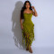 New plus size women's strapless and neck hanging dress