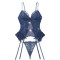 Sexy lingerie set, lace see through jumpsuit, thong shorts, women's two-piece set
