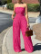 Jumpsuit, high waist, sexy strapless, sleeveless, wide leg, casual vacation party, summer