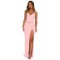 Fashion strap V-neck pleated split skirt set, two-piece set