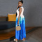 Large women's sleeveless round neck elegant dress
