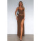Fashion strap V-neck pleated split skirt set, two-piece set