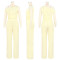 Elastic Bubble Single Shoulder Diagonal Collar Folded Wide Leg Pants Set Two Piece Set