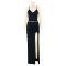 Fashion strap V-neck pleated split skirt set, two-piece set