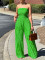 Jumpsuit, high waist, sexy strapless, sleeveless, wide leg, casual vacation party, summer