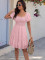 Source of Flower Dresses Square Collar Short Sleeve High
