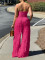 Jumpsuit, high waist, sexy strapless, sleeveless, wide leg, casual vacation party, summer