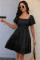 Source of Flower Dresses Square Collar Short Sleeve High