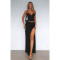 Fashion strap V-neck pleated split skirt set, two-piece set